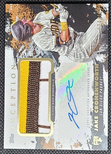 Jake Cronenworth RC 2021 Topps Inception AUTO/ PATCH  APC-JC Serial  #/120