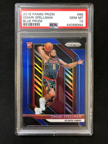 2018 Panini Prizm - Omari Spellman - Rookie Blue Prizm /199 PSA 10 Gem Mint