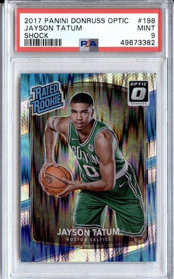 2017-18 Donruss Optic Mega Box Rated Rookie Shock Flash #198 Jayson Tatum RR PSA 9