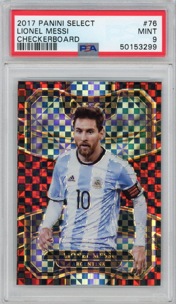 Lionel Messi 2017 Panini Select Checkerboard PSA 9 #76