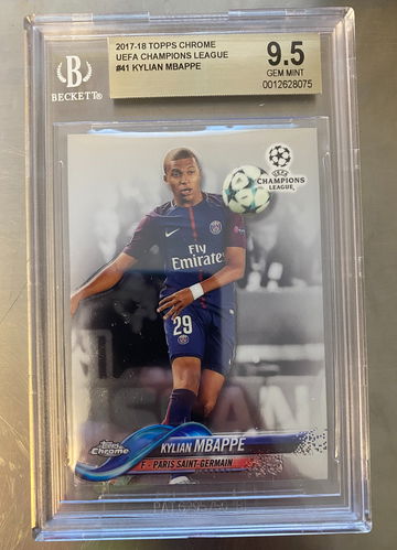 2017 Topps Chrome UEFA Kylian Mbappe BGS 9.5