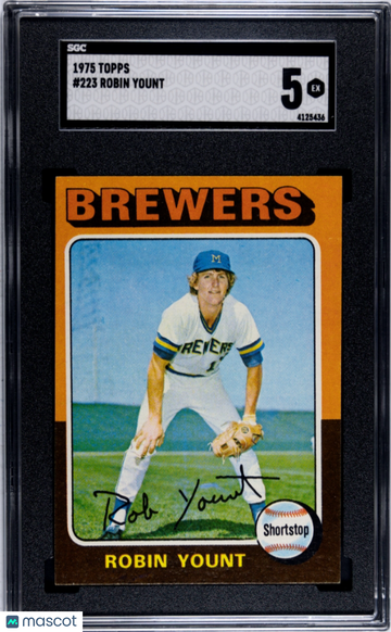 Robin Yount 1975 Topps #223 Rookie RC SGC5 EX Condition Brewers