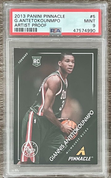 2013-14 Panini Pinnacle Giannis Antetokounmpo #5 PSA 9 mint ARTIST PROOF Rookie RC