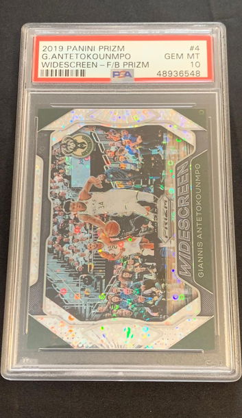 2019 Prizm Widescreen Fast Break Silver Giannis Antetokounmpo PSA 10