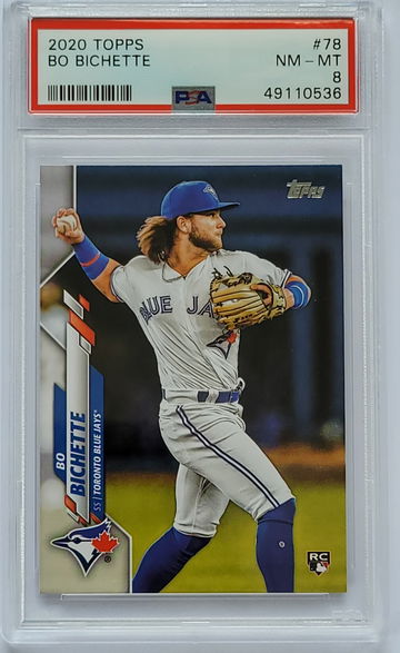 2020 Topps #78 Bo Bichette Blue Jays RC Rookie Card PSA 8
