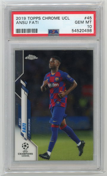 PSA 10 2019 Topps Chrome UCL #45 Ansu Fati RC