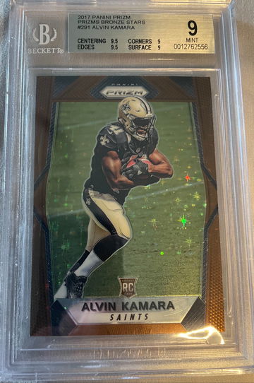 2017 Prizm Alvin Kamara Bronze Stars SSP FOTL PRINT RUN OF /6 BGS 9 