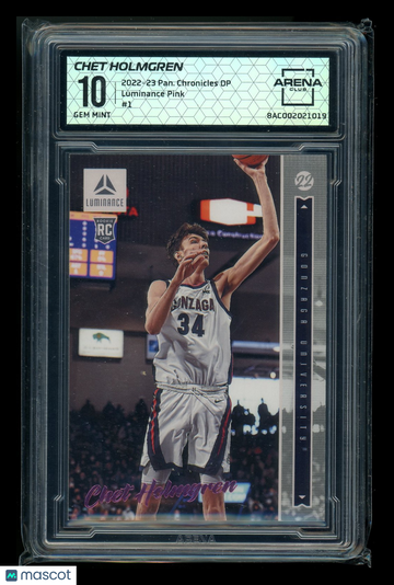 2022-23 Panini Chronicles Luminance Pink Chet Holmgren #1 RC Arena Club 10