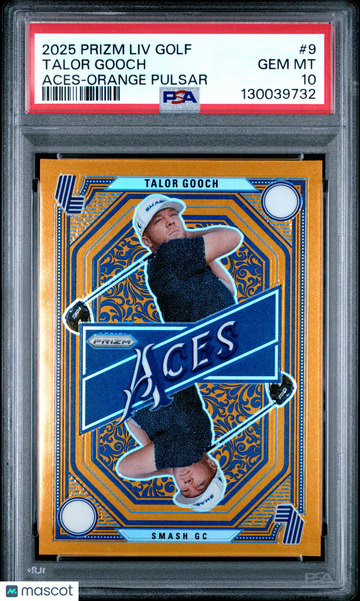2025 Panini Prizm LIV Golf Aces Talor Gooch #9 Orange Pulsar PSA 10