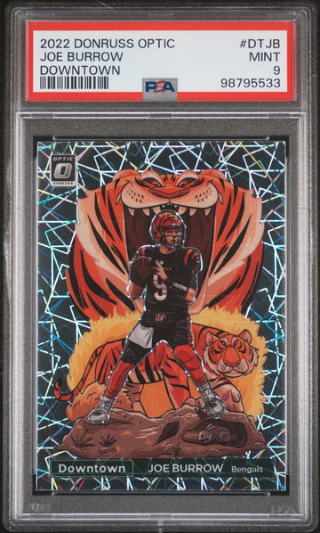2022 Donruss Optic Downtown Joe Burrow #20 PSA 9