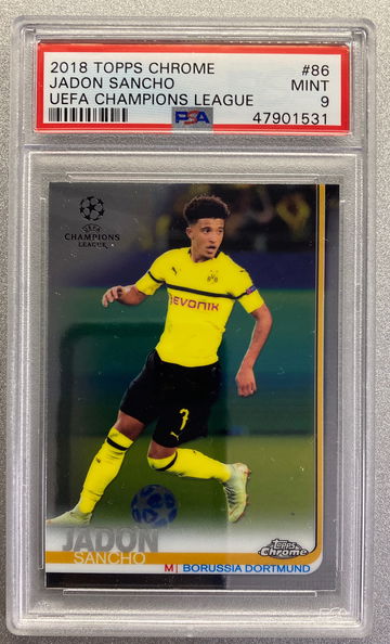 JADON SANCHO 2018 TOPPS CHROME ROOKIE PSA 9 MINT 