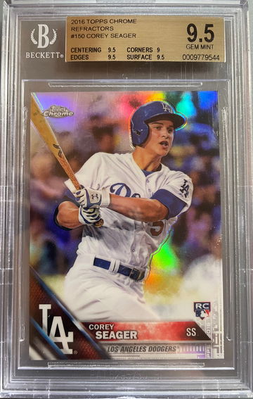 2016 Topps Chrome Refractors Corey Seager Rookie Card BGS 9.5