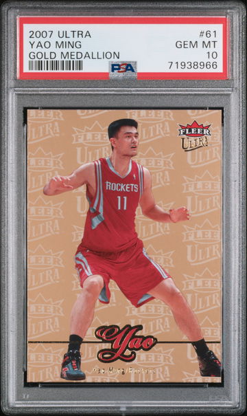 2007 Fleer Ultra Gold Medallion #61 Yao Ming RARE SP PS 10 GEM MINT POP 2!