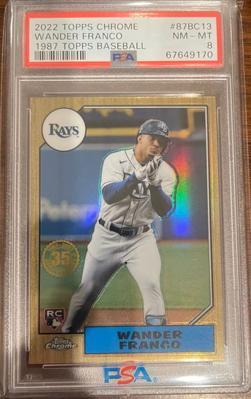 2022 Topps Chrome 1987 Wander Franco Rookie RC PSA 8 Tampa Bay Rays