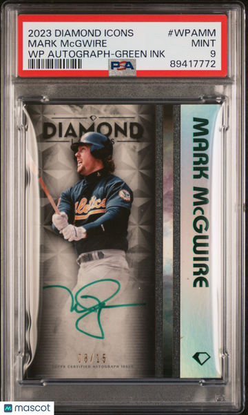 2023 Topps Diamond Icons White Polychromatink Autographs Mark Mcgwire #WPAMM WP Green /15 PSA 9