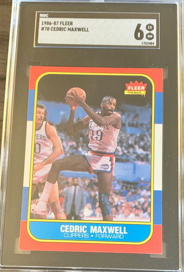 1986-87 Fleer Basketball Card #70 Cedric Maxwell - Graded SGC 6 EX NM