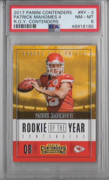 2017 Contenders Patrick Mahomes ROY Contenders PSA 8