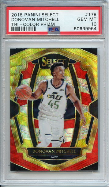 Donovan Mitchell Select Tri-Color Prizm Premier PSA 10 NEP