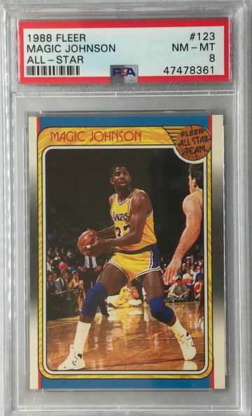 Magic Johnson !988 Fleer All-Star #123 - PSA 8