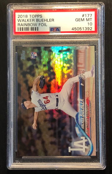 2018 Topps Rainbow Foil Walker Buehler PSA 10