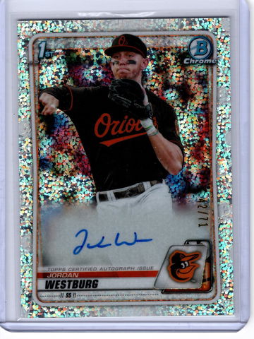 Jordan Westburg SPARKLE REFRACTOR AUTO 2020 Bowman Draft /71 #CDAJWE Orioles 1st