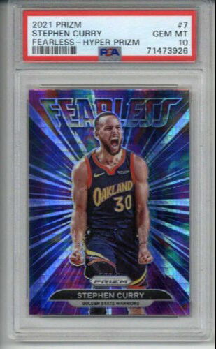 2021 PANINI PRIZM FEARLESS HYPER PRIZM #7 STEPHEN CURRY WARRIORS PSA 10