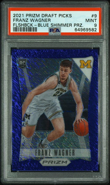FRANZ WAGNER RC 2021-22 Prizm Draft Blue Shimmer FOTL Rookie # /13 PSA 9 POP 1