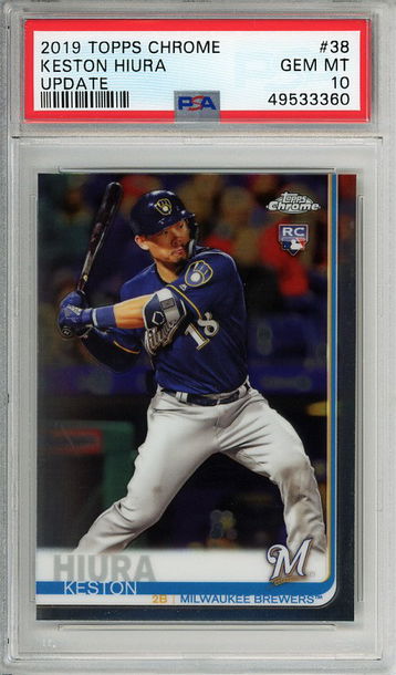 Keston Hiura 2019 Topps Chrome Update #38 PSA 10 Gem Mint Rookie RC! 3360