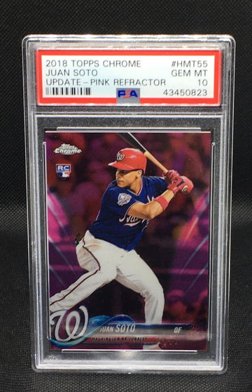 2018 Juan Soto Topps Chrome Update - Pink Refractor Rookie PSA 10 