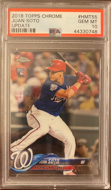 JUAN SOTO 2018 TOPPS CHROME UPDATE RC PSA 10 GEM MINT