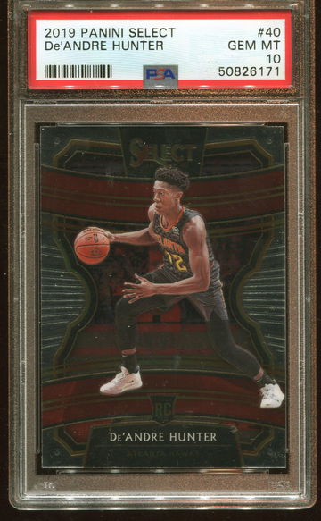 2019 Panini Select CONCOURSE De'Andre Hunter ROOKIE #40 PSA 10 HAWKS GEM MINT