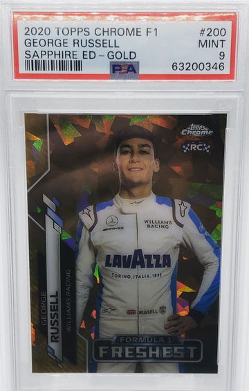 2020 Topps Chrome F1 Sapphire George Russell Gold #200 PSA 9 SHIPPED FROM CANADA TRACKED UPS
