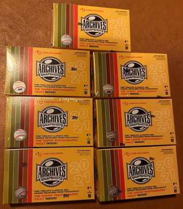 2021 Topps Archives Snapshots Hobby Boxes - Lot of 7 Factory Sealed Boxes