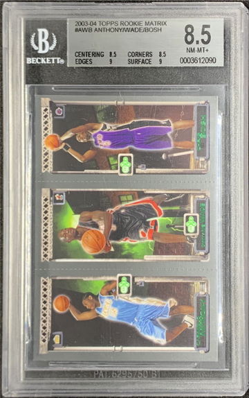 Carmelo Anthony Dwayne Wade Chris Bosh 2003 Topps Rookie Matrix BGS 8.5