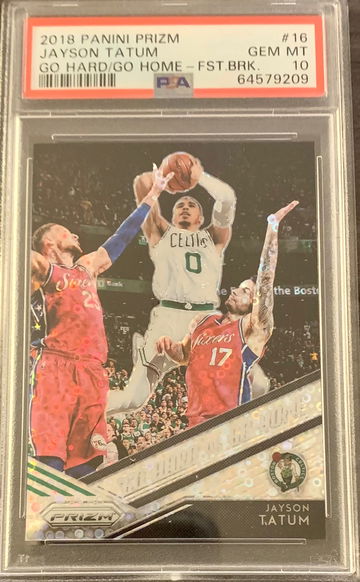 2018 PANINI PRIZM GO HARD OR GO HOME FAST BREAK #16 JAYSON TATUM - PSA 10 Gem MT