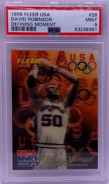 1996 FLEER USA DAVID ROBINSON DEFINING MOMENT PSA 9 #2B