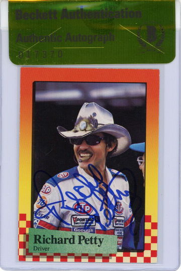 RICHARD PETTY SIGNED AUTOGRAPHED 1989 MAXX TRADING CARD ENCAPSULATED BECKETT BAS
