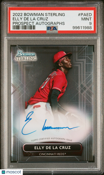 2022 Bowman Sterling Prospect Autographs Elly De La Cruz #PAED PSA 9