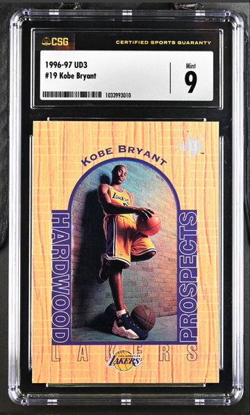 Kobe Bryant 1996-97 UD3 Upper Deck #19 Hardwood Prospects Rookie RC CSG  9 MINT