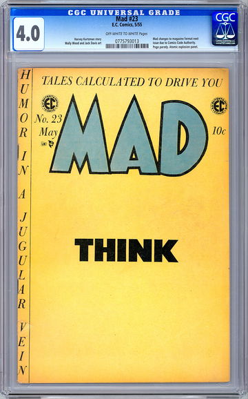 MAD #23 CGC 4.0 *FINAL PRE-COMICS CODE BAN ISSUE* MCCARTHYISM SOTI CENSURE 1955