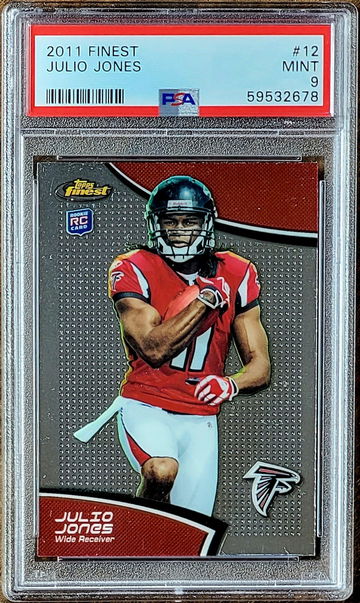 2011 JULIO JONES Topps Finest PSA 9 MINT POP 62 Rookie RC #12