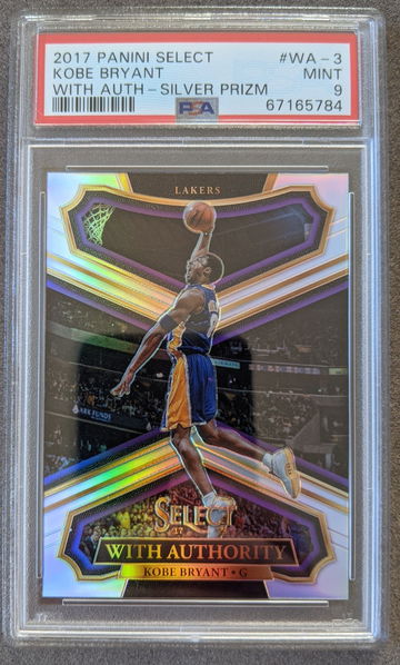 PSA 9 - 2017 Panini Select With Authority SILVER PRIZM Kobe Bryant #WA-3