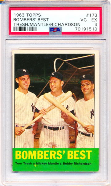 1963 Topps #173 Bombers Best PSA 4 - Just Graded! New Case!