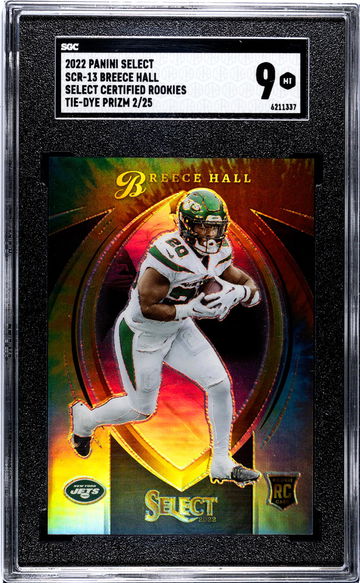 2022 Select #SCR-13 Breece Hall Select Certified Rookies /25 SGC 9