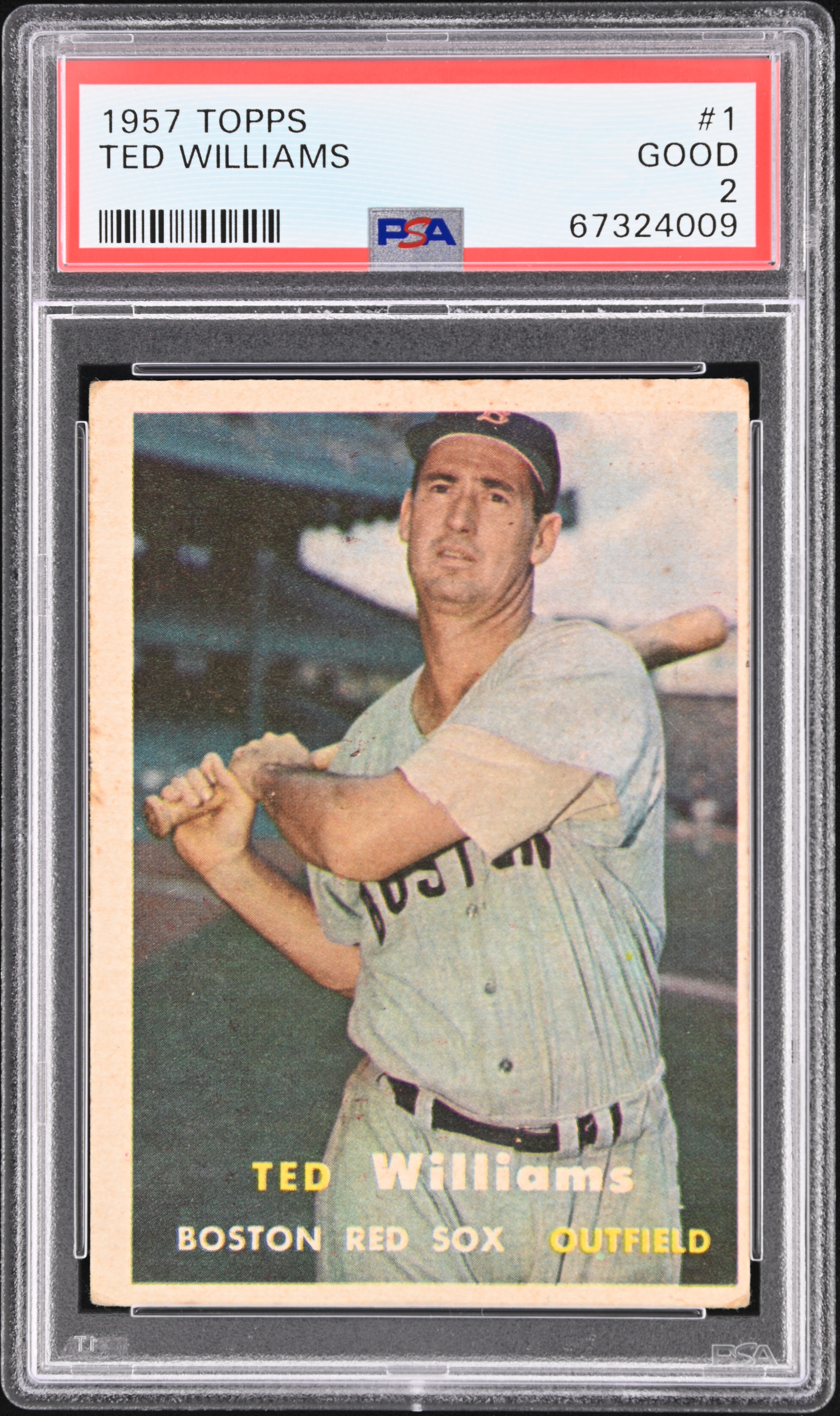 1957 Topps Baseball #1 Ted Williams PSA 2