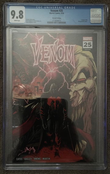 Venom #25 Second Print - CGC 9.8- #190 Legacy - White Pages 
