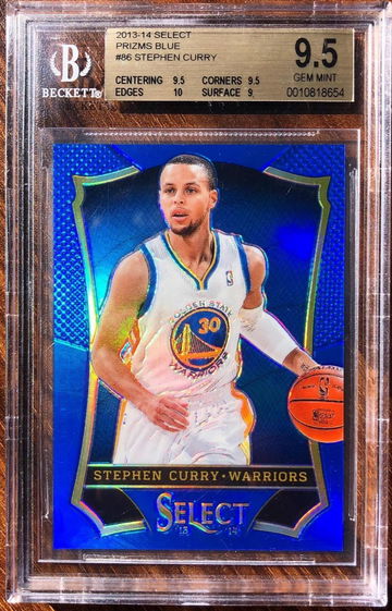 2013-14 Panini Select Stephen Curry Blue Prizm #/49 Gem 9.5
