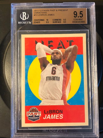 Lebron James 2011-12 Past & Present Variations #13 SSP BGS 9.5 LA Lakers Card NY