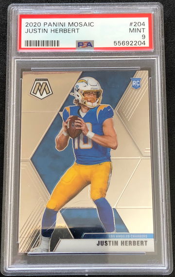 2020 Mosaic Justin Herbert #204 PSA 9 Rookie Card RC Chargers