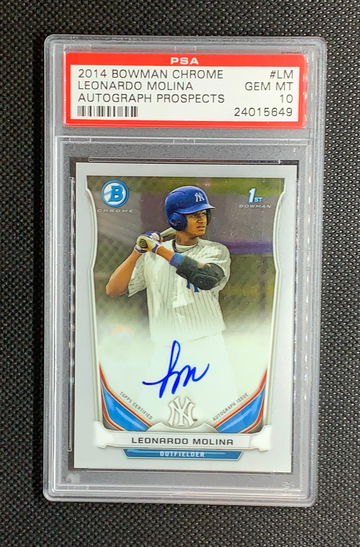 2014 Bowman Chrome LEONARDO MOLINA Autograph PSA 10 Gem Mint